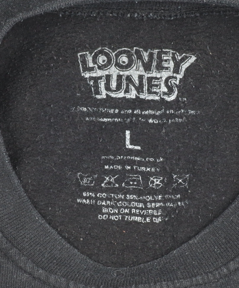 Looney Tunes Tweety Women's Black L Sweatshirt Pullover Graphic Print