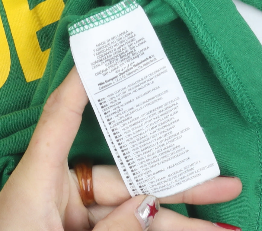 Nike Men’s Green Slim Fit Brasil Graphic Sports T-Shirt L