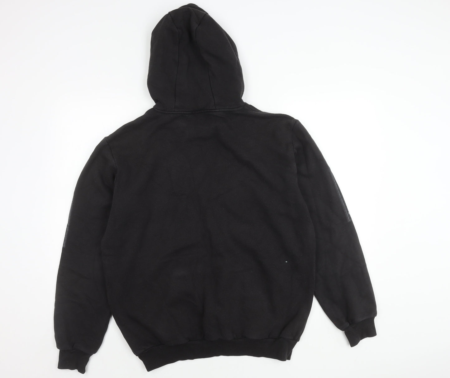 Adidas Mens Black Pullover Hoodie Medium Regular Fit Logo Sportswear