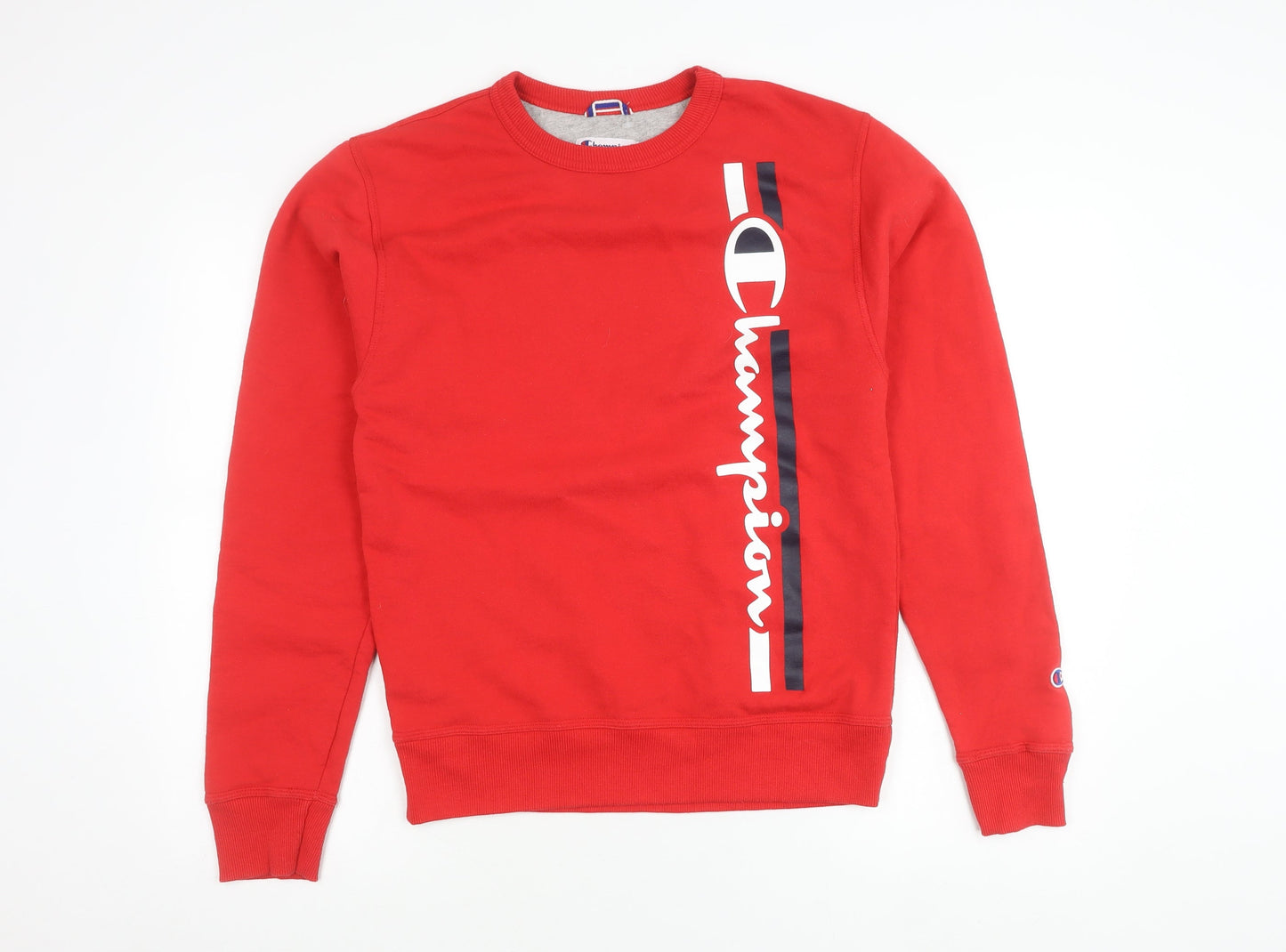 Champion Women Red Small Pullover Sweatshirt Crew Neck Logo