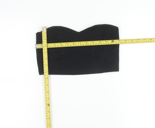 Jack Wills Womens Black Strapless Cropped Sweetheart Top Size 10