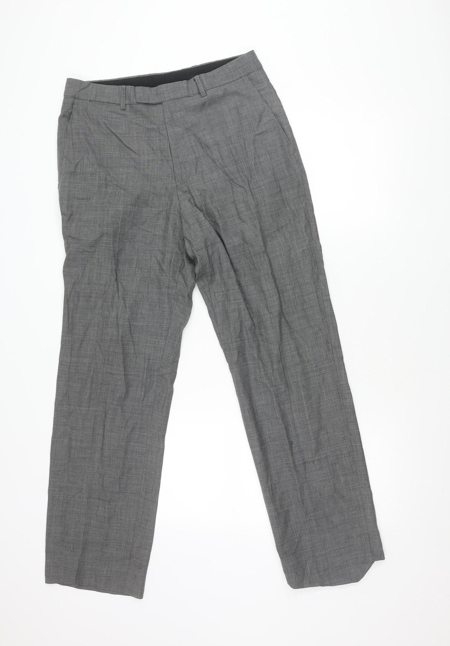 Ted Baker Men's Grey Wool Cashmere Dress Pants Trousers Size 32