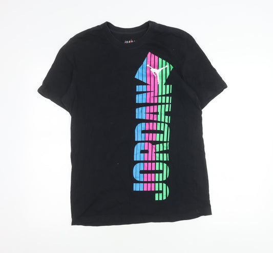 Additional front view of Jordan men’s black graphic logo t-shirt m short sleeve cotton sportswear
