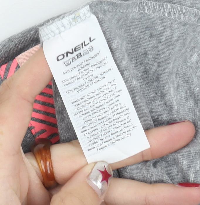 O'Neill Womens Grey Tank Top Size 14 Crew Neck Jersey Cotton Blend