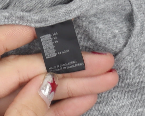 O'Neill Womens Grey Tank Top Size 14 Crew Neck Jersey Cotton Blend