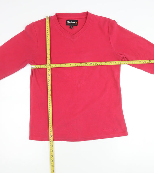 Peter Storm Womens Pink Size 12 Pullover Fleece Sweatshirt Long Sleeve