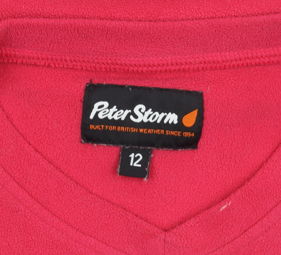 Peter Storm Womens Pink Size 12 Pullover Fleece Sweatshirt Long Sleeve