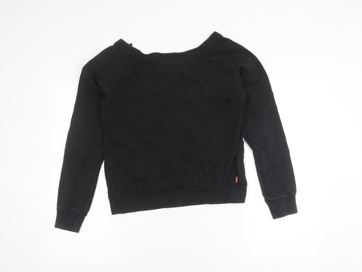 Levi's Women Black Small Graphic Print Pullover Sweatshirt