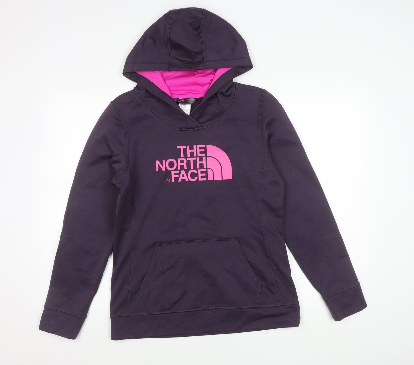 The North Face Womens Purple Pullover Hoodie M Logo Print Outdoor