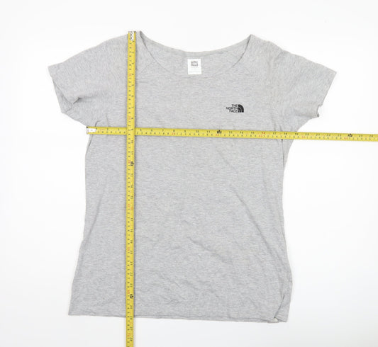 The North Face Womens Grey L Basic Short Sleeve Scoop Neck T-Shirt
