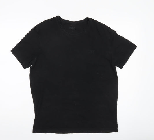Hugo Boss Men's Black M Regular Fit Crew Neck Cotton T-Shirt