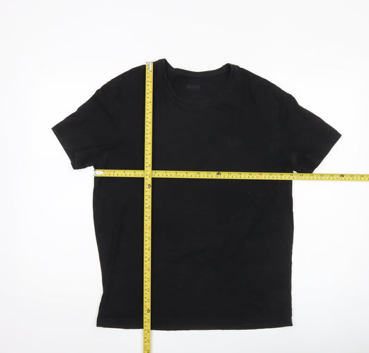 Hugo Boss Men's Black M Regular Fit Crew Neck Cotton T-Shirt