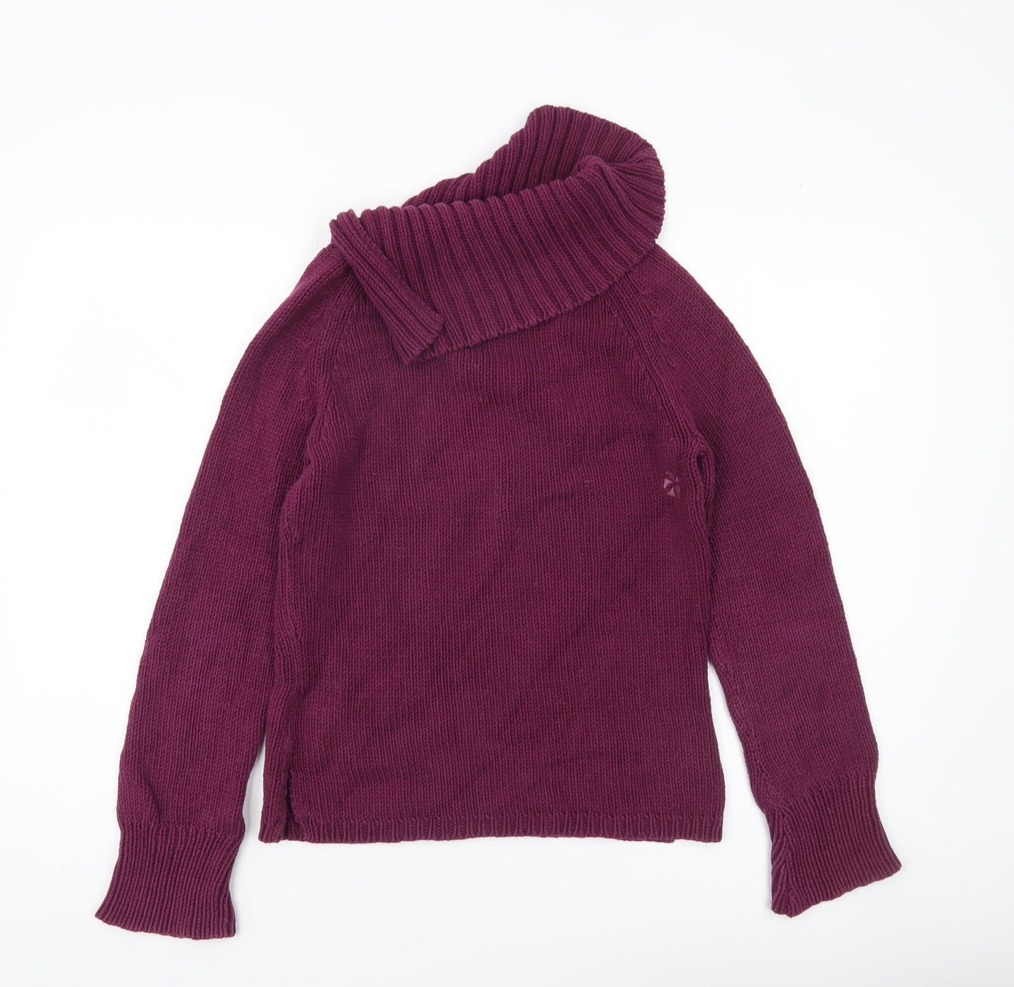 Animal Womens Purple Collared Pullover Jumper Size 10 Long Sleeve