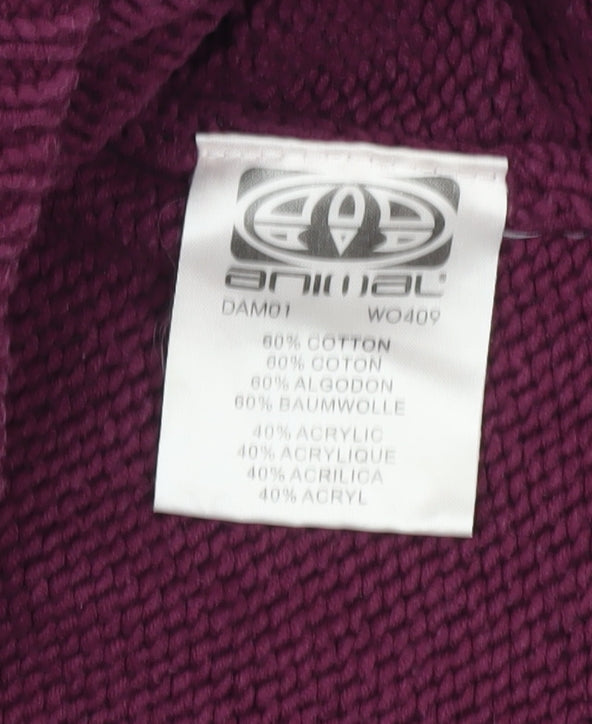 Animal Womens Purple Collared Pullover Jumper Size 10 Long Sleeve