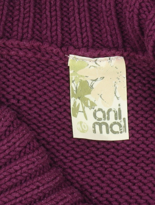 Animal Womens Purple Collared Pullover Jumper Size 10 Long Sleeve