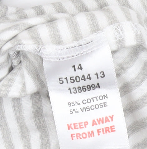 Peter Storm Womens Grey Striped Scoop Neck T-Shirt Size 14