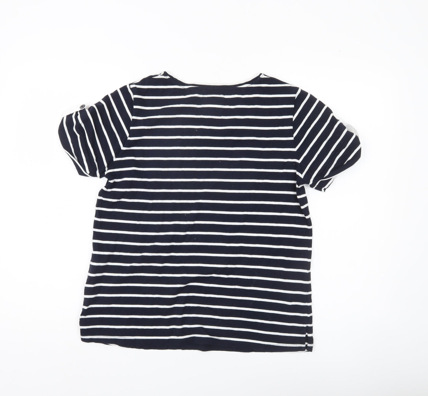 Crew Clothing Company Womens Blue Striped Cotton T-Shirt Size 12
