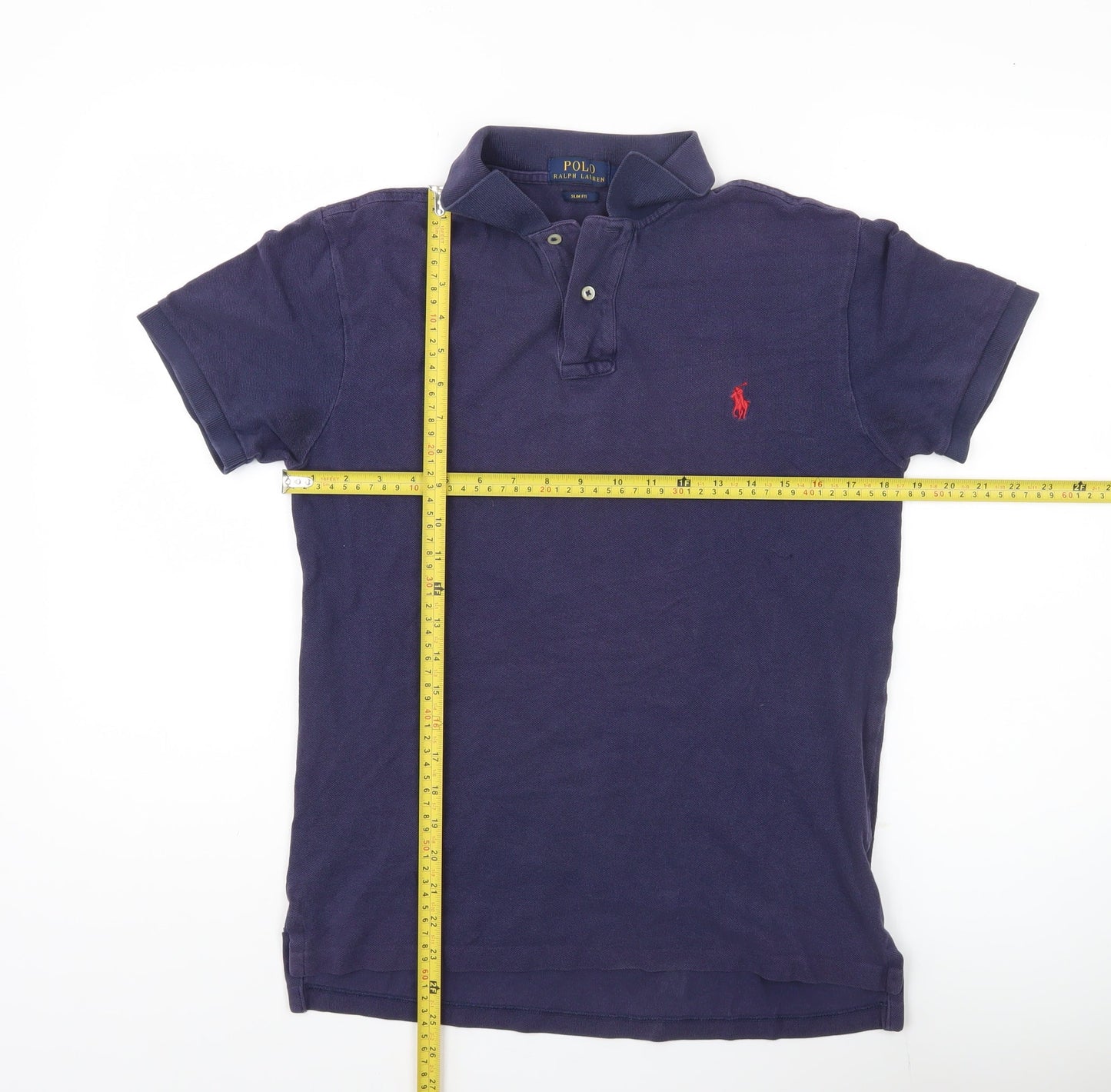 Ralph Lauren Men’s Blue Slim Fit Polo Shirt Size M Cotton Casual