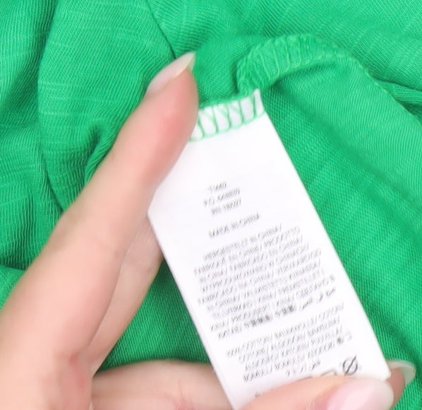 Boden Womens Green V-Neck Long Sleeve Cotton Jersey T-Shirt Size M
