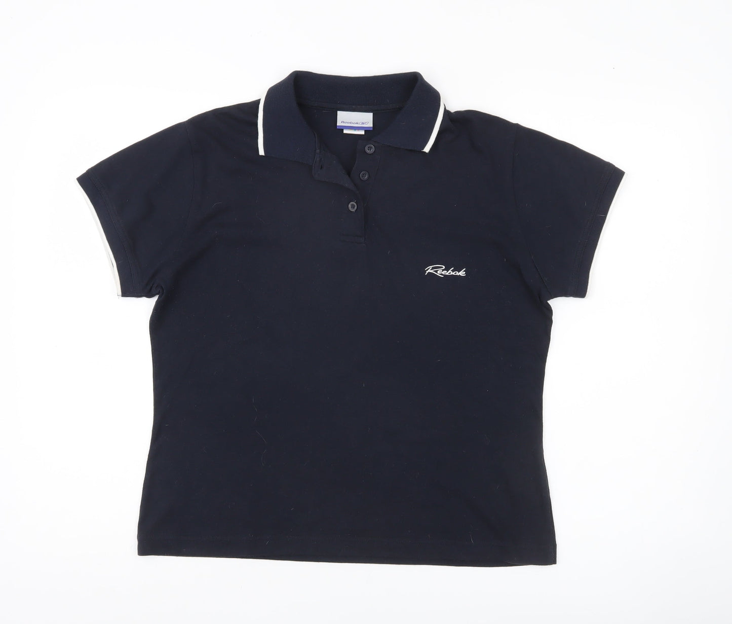 Reebok Womens Black Polo Shirt Size 18 Short Sleeve Cotton Blend