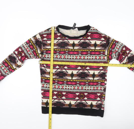H&M Divided Womens Multicoloured Aztec Sweatshirt Size S Cotton