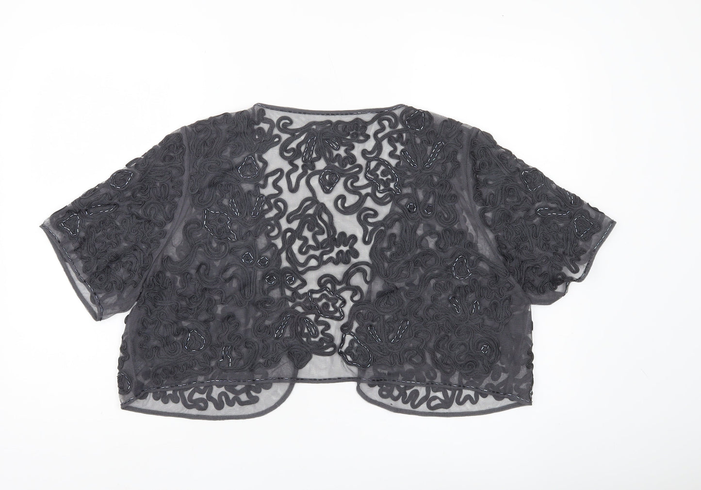 Windsmoor Women Black Sheer Kimono Blouse UK 22 Plus Size Party Top