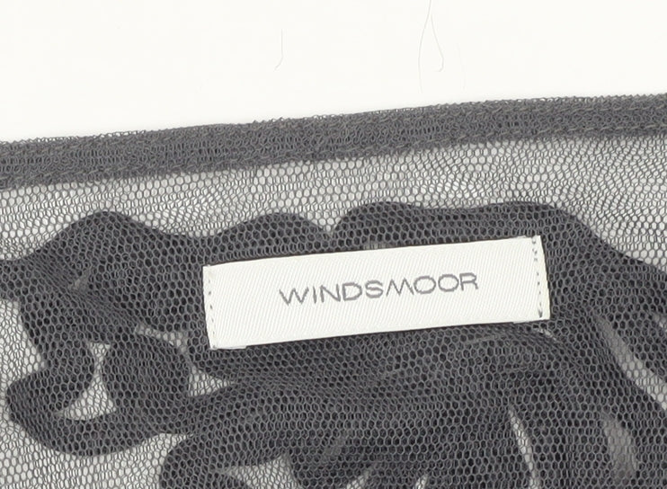 Windsmoor Women Black Sheer Kimono Blouse UK 22 Plus Size Party Top