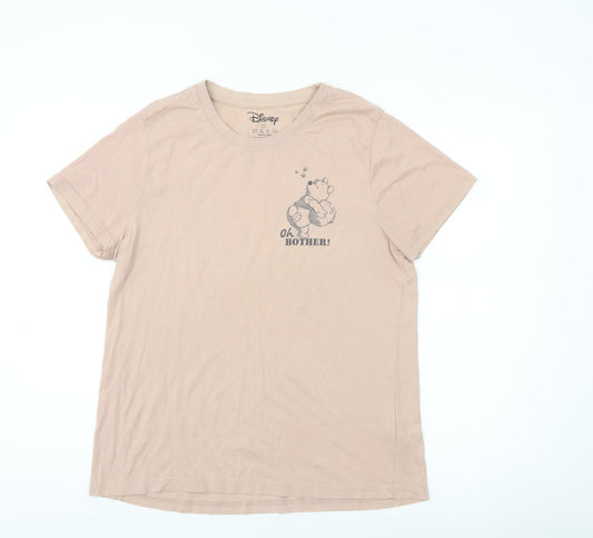 Disney Women’s Beige Winnie the Pooh Cartoon T-Shirt UK 10