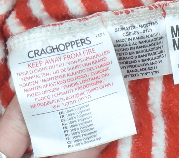 Craghoppers Women Red White Striped 1/2 Zip Sweatshirt UK 12 Polyester