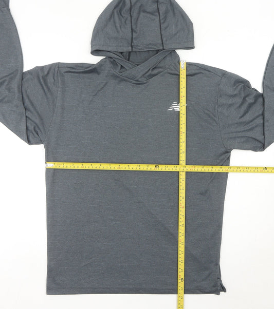 New Balance Men's Grey Pullover Hoodie S Sports Lightweight