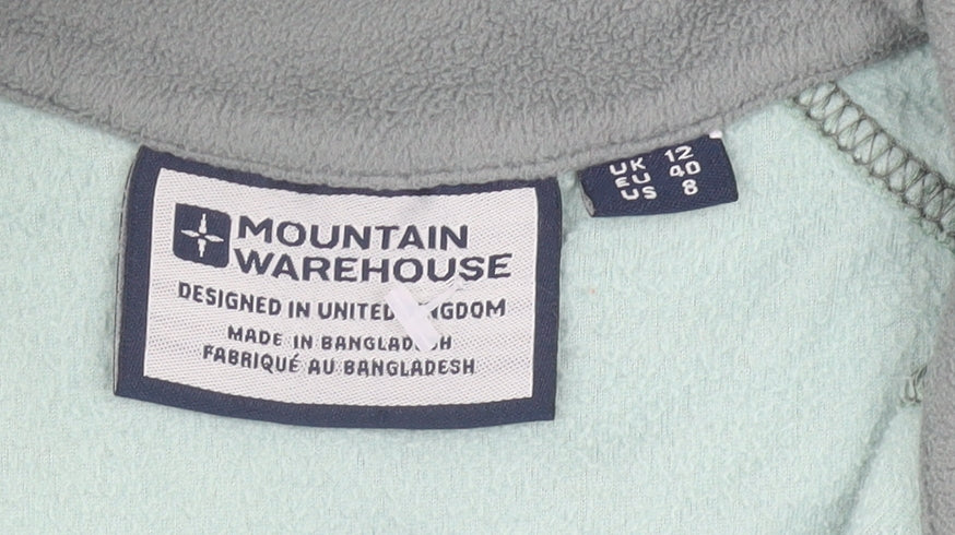 Mountain Warehouse Women’s Green Fleece Sweatshirt UK 12 Half Zip