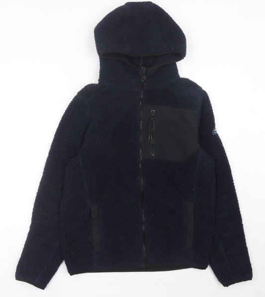 Tokyo Laundry Men’s Blue Fleece Hooded Jacket Small Regular Fit