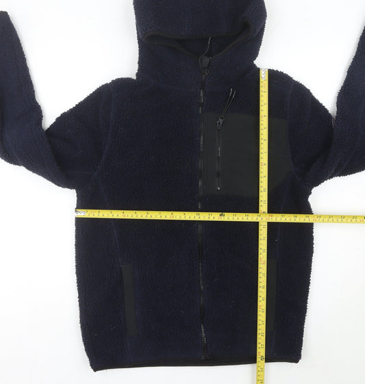 Tokyo Laundry Men’s Blue Fleece Hooded Jacket Small Regular Fit