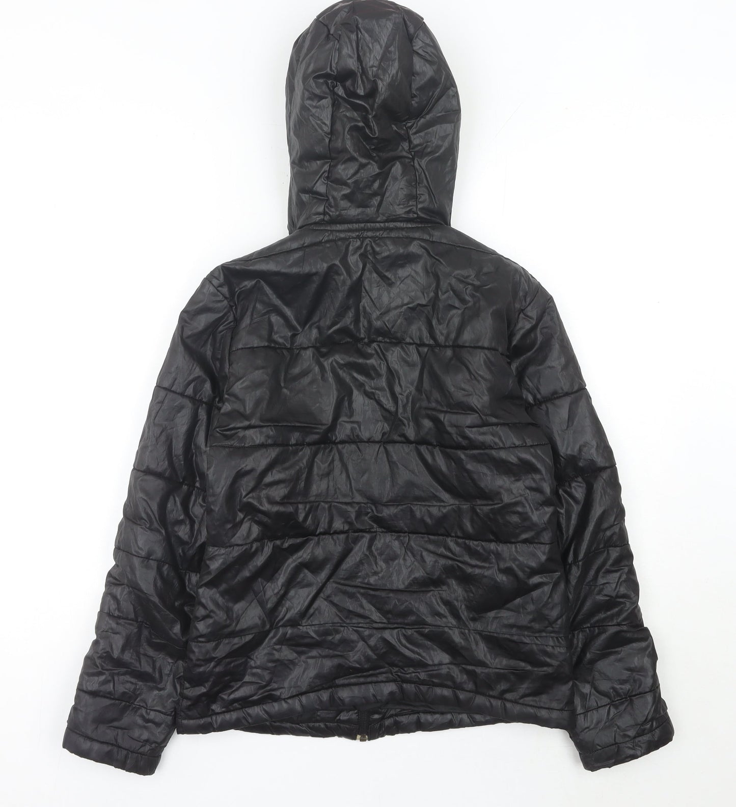 Lee Women’s Black Puffer Jacket Size S Hooded Quilted Outerwear