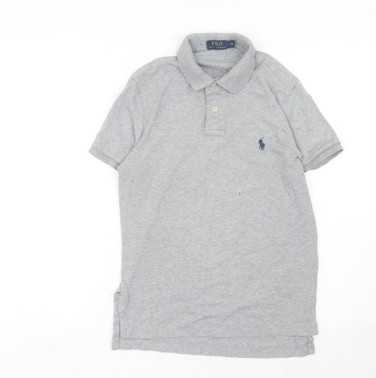 Ralph Lauren Women’s Grey Polo Shirt XS Short Sleeve Cotton