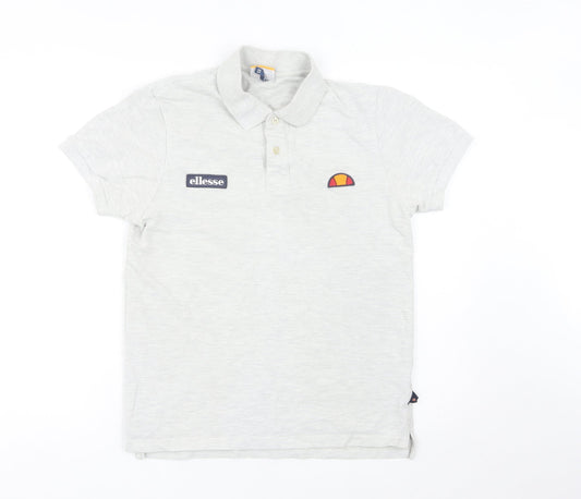 Ellesse Men's Grey XS Classic Polo Shirt Short Sleeve Cotton