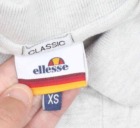Brand and care label for Ellesse Men's Grey XS Classic Polo Shirt Short Sleeve Cotton