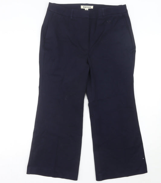 Boden Womens Blue Size 14 Petite Chino Straight Leg Work Trousers