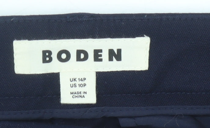 Boden Womens Blue Size 14 Petite Chino Straight Leg Work Trousers