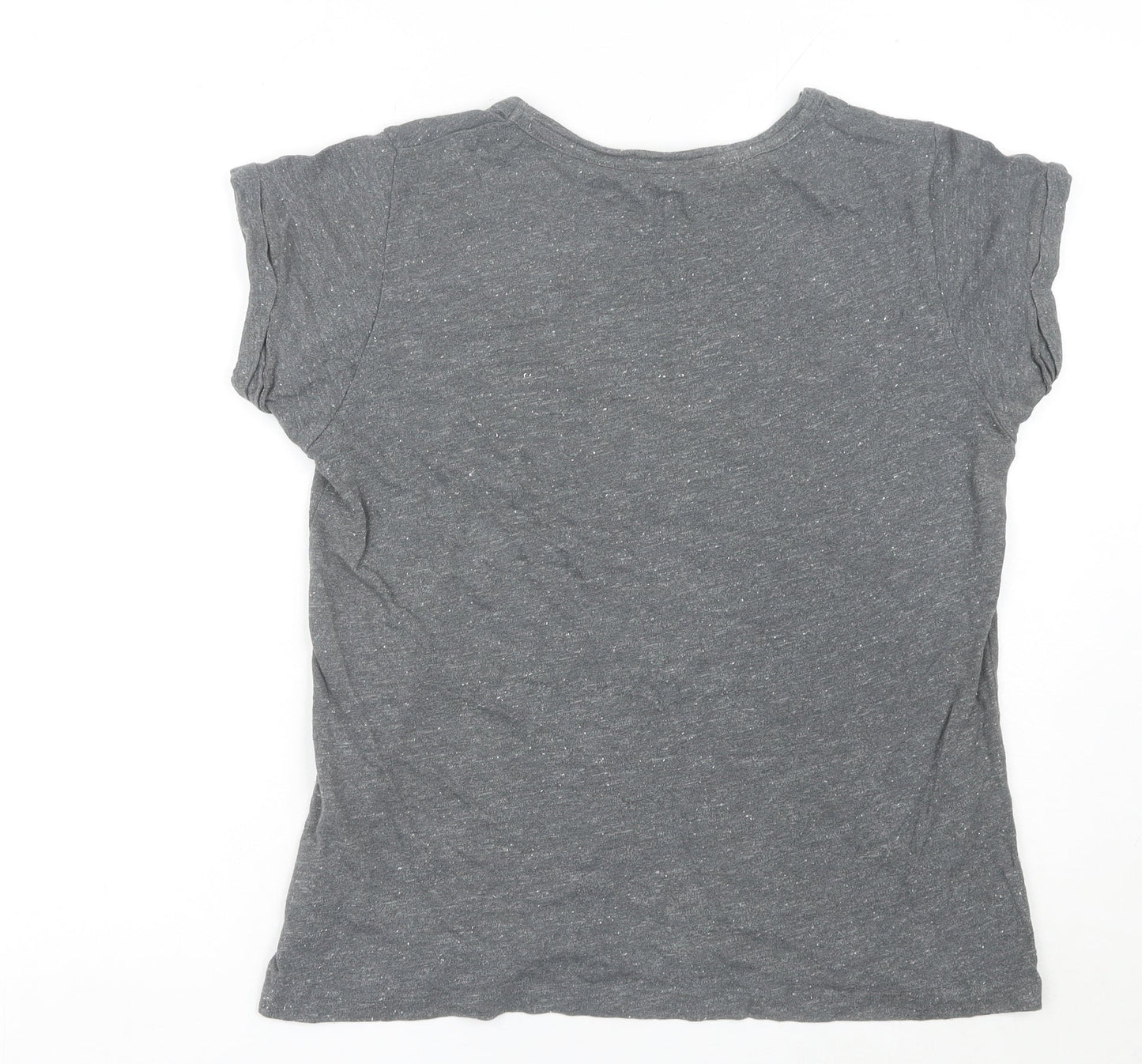 Superdry Womens Grey Graphic T-Shirt Medium Casual Summer