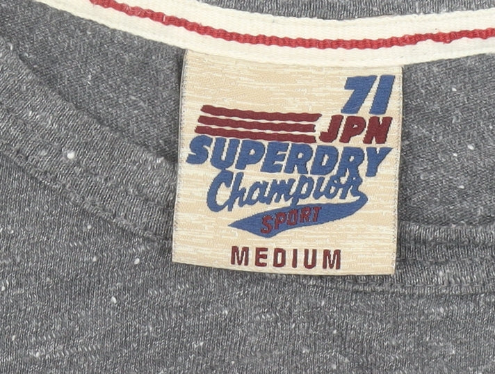 Superdry Womens Grey Graphic T-Shirt Medium Casual Summer