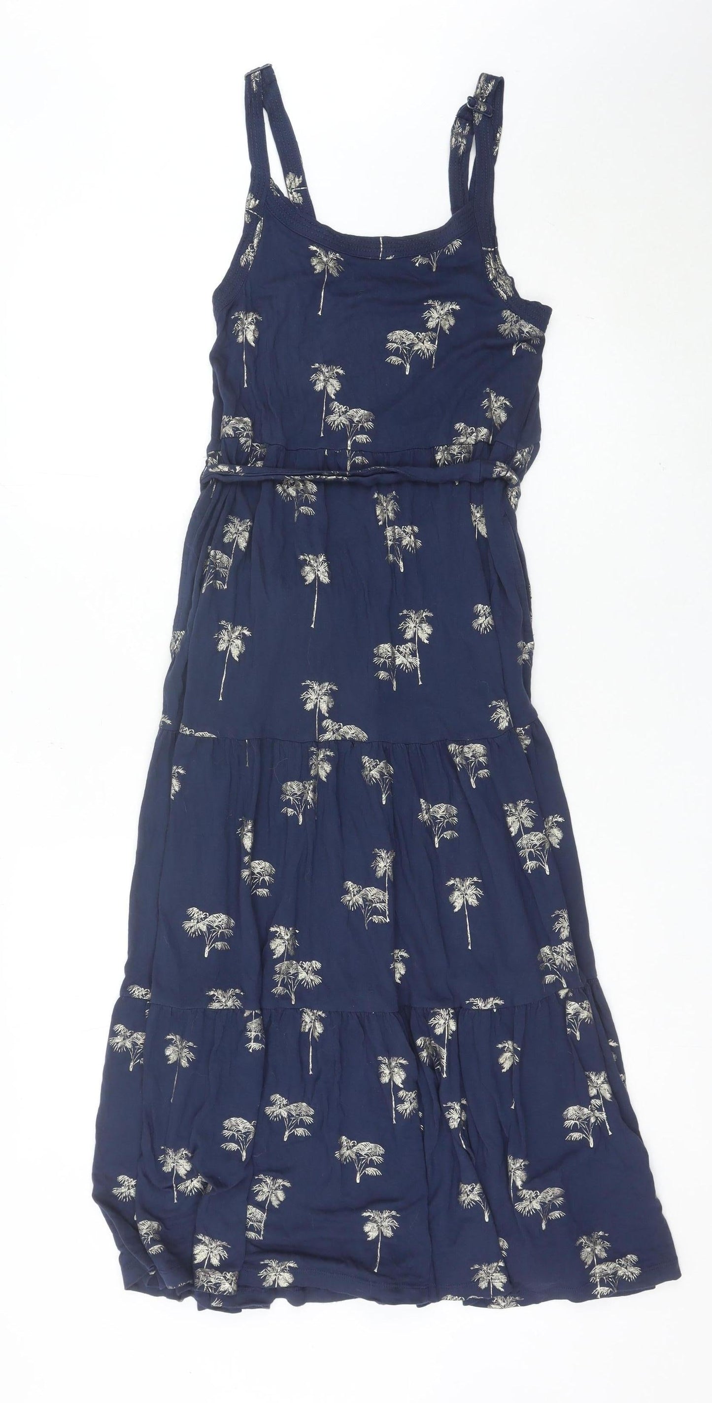 Fat Face Women’s Blue Tropical Print Viscose Midi Maxi Dress Size 8