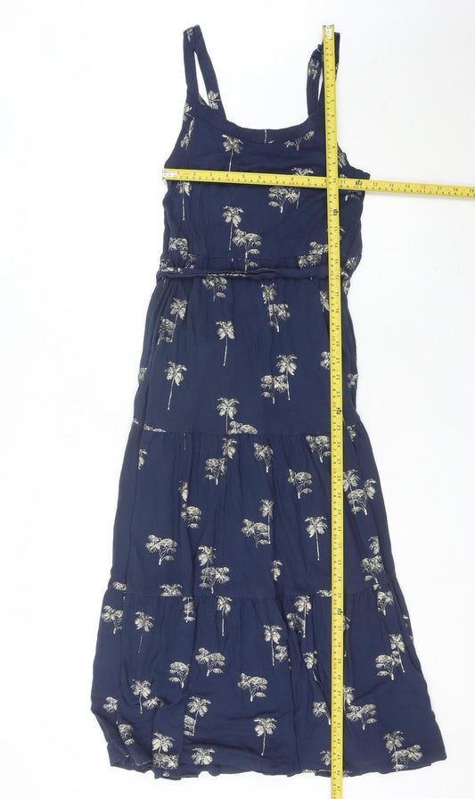 Fat Face Women’s Blue Tropical Print Viscose Midi Maxi Dress Size 8