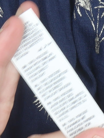 Fat Face Women’s Blue Tropical Print Viscose Midi Maxi Dress Size 8