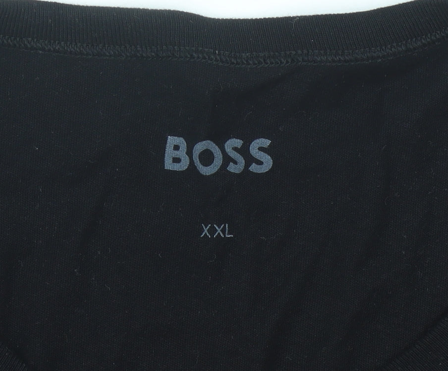 BOSS Mens Black 2XL Crew Neck Cotton T-Shirt