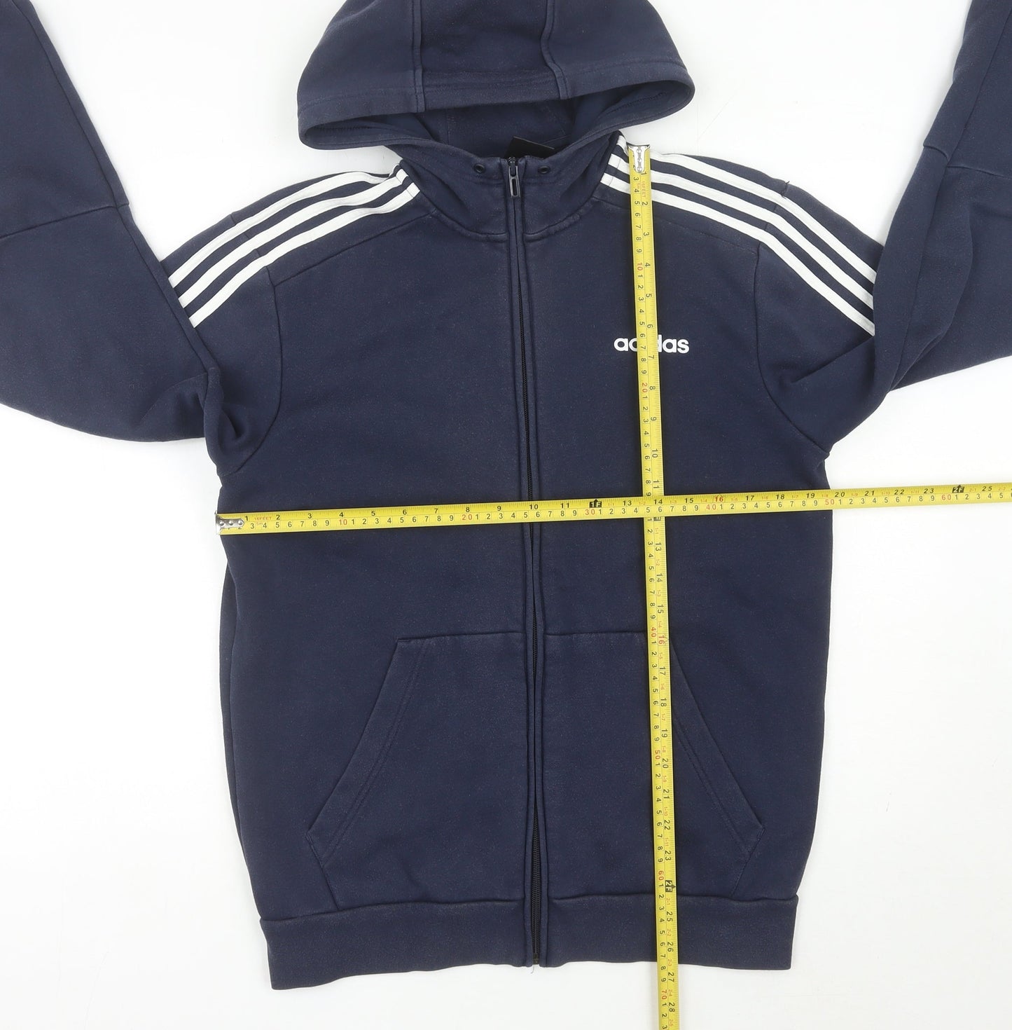 Adidas Men’s Blue Full Zip Hoodie Size M Sports Fleece Logo