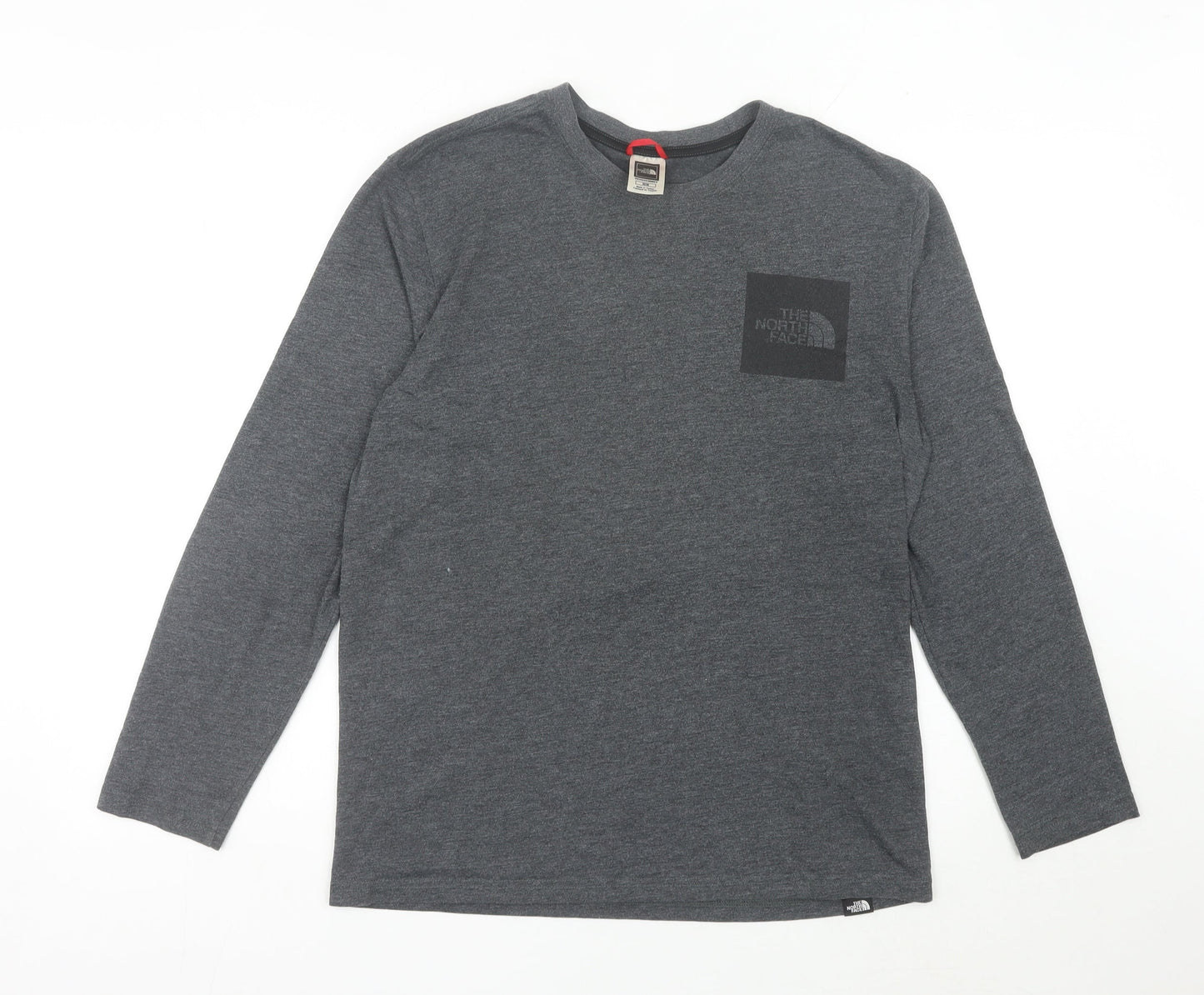 The North Face Men's Grey Long Sleeve Logo T-Shirt Size M