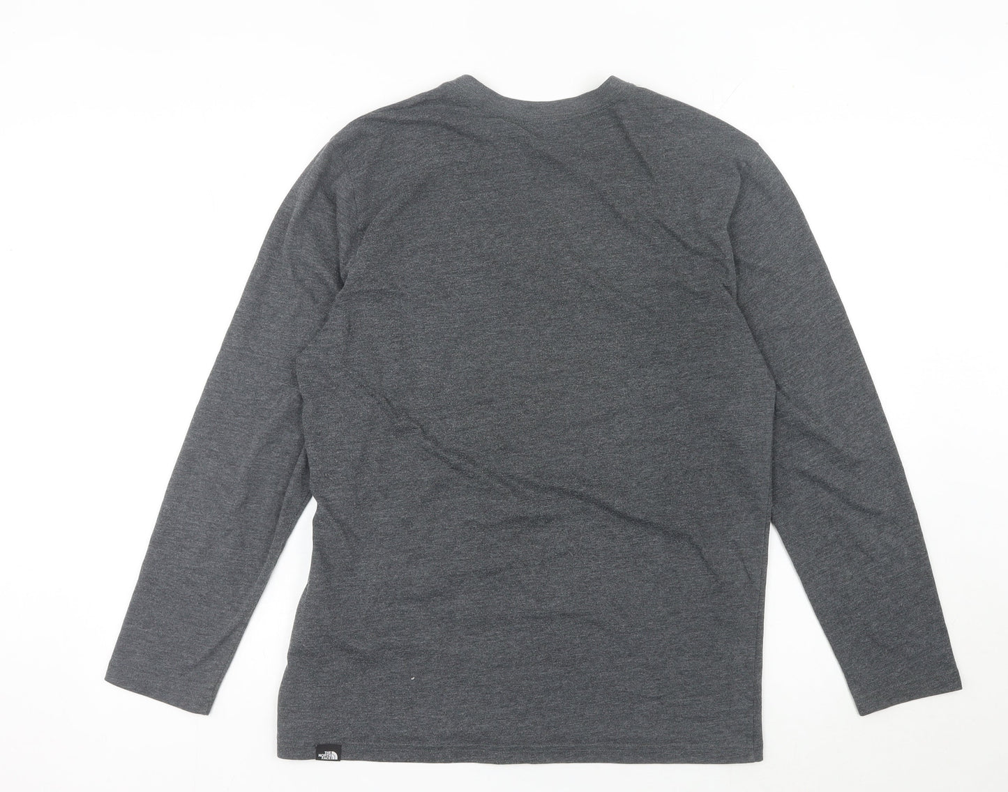 The North Face Men's Grey Long Sleeve Logo T-Shirt Size M
