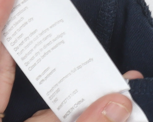 Mountain Warehouse Unisex Blue Full Zip Hoodie L Cotton Blend