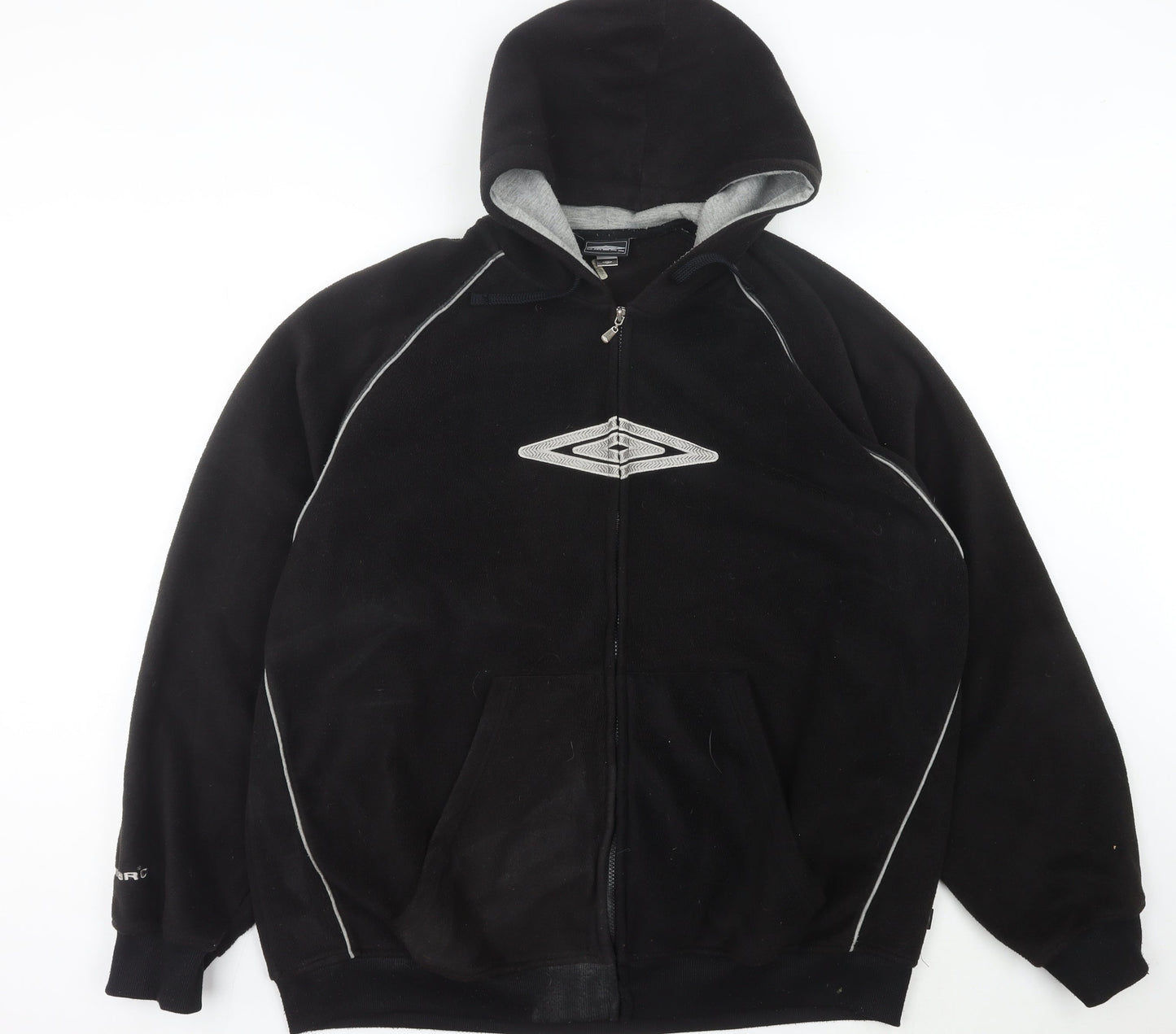 Umbro Men’s Black 2XL Fleece Full Zip Hooded Sports Jacket